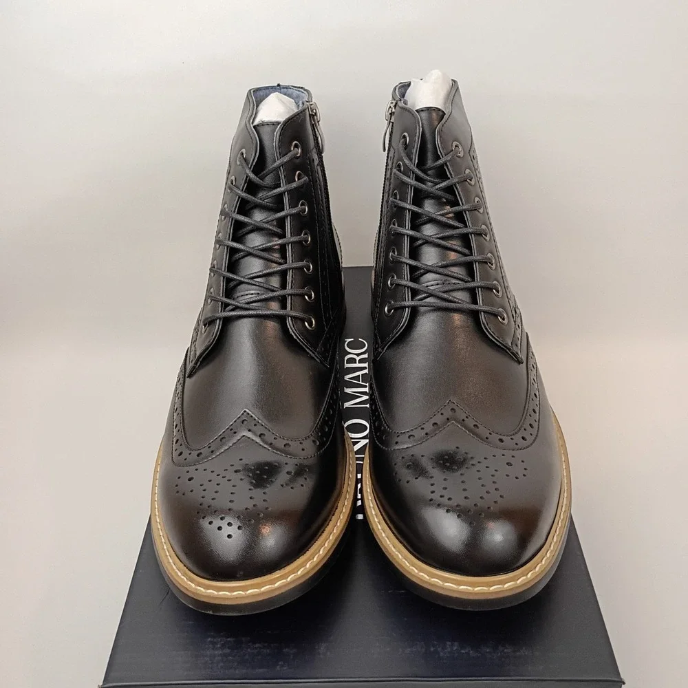 Bruno Marc Motorcycle BOOTS In Black Leather. Size 10 Men's/43.5 EU. Brand New